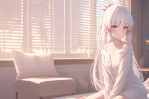 房间 阳光 神里绫华 3440x1440带鱼屏壁纸