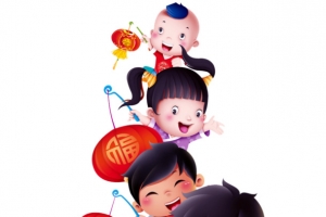 过年热闹娃娃氛围素材新年