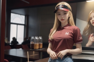 餐厅 美女服务员 ai绘画 动漫4k壁纸