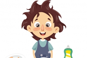 正在洗碗的男孩下载