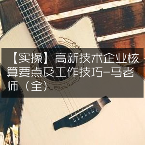 实操指南，高新技术企业核算精髓与工作技巧详解-马老师全解
