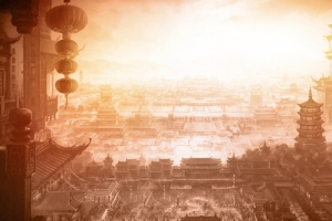 梦幻古城背景装饰