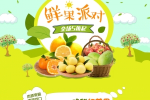 鲜果派对水果促销店铺首页背景