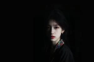 中式古装 光影美女 古风国风 暗黑系 黑色背景 4K壁纸