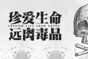 国际禁毒日灰色骷髅珍爱生命banner海报