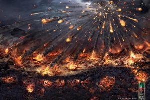 魔幻火焰陨石海报背景