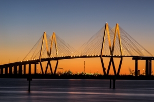 弗雷德·哈特曼桥Fred Hartman Bridge 4k风景壁纸