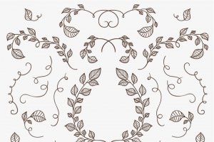 欧式叶子形状花纹高清PNG透明装饰素材免费下载