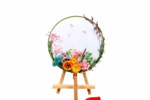 永生花 团扇 蒲扇 扇子 花艺