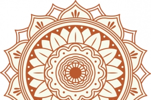 棕色宗教花纹