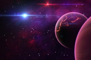 紫粉色的神秘星空