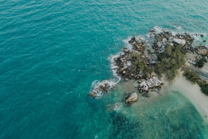 岛屿 大海 鸟瞰图 海滩 热带 4k壁纸 3840x2160