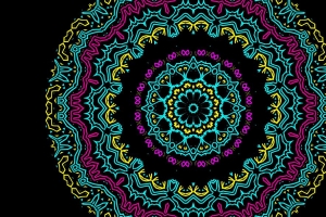 曼陀罗 分形 图案 抽象 明亮的 4k壁纸 3840x2160