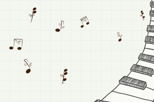矢量琴键手绘音乐宣传背景