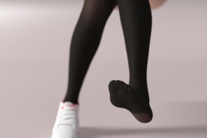 4k 少女 美脚 美腿 黑丝 黑裤袜 白色平板鞋 动漫壁纸