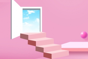 时尚创意立体空间粉色背景