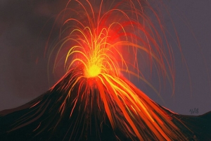 火山 喷发 艺术 4k壁纸 3840x2160
