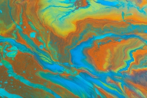 油漆 液体 流体艺术 污渍 蓝色 棕色 4k壁纸 3840x2160