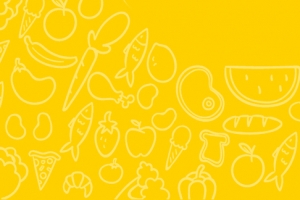 大吃货卡通手绘黄色banner