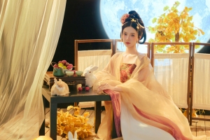 中秋古风美女张婕婕3440x1440带鱼屏壁纸