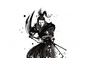 中国风水墨画武士