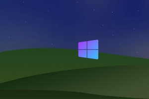 晚上Windows XP Bliss  蓝白白云简约4k壁纸