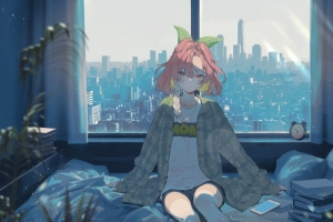 窗边小憩 房间 动漫少女 4K壁纸