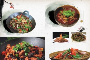 中国炒菜美味菜肴元素美食菜单背景