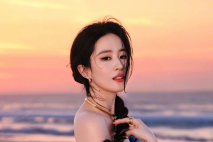 阿布扎比 海边 美女刘亦菲 4k手机壁纸竖屏