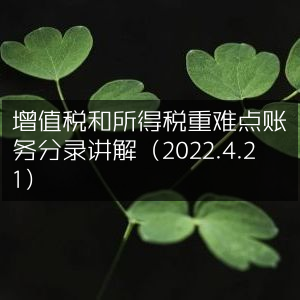 2022年4月21日增值税与所得税账务分录重难点解析