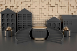 C4D，黑金，舞台，高端