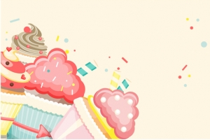 白色蛋糕生日banner背景