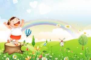 少儿阅读卡通小清新蓝色banner