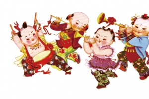 四个年画娃娃