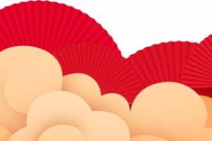 春节红色扇子装饰