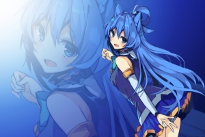 Aqua 长发动漫美少女4k壁纸