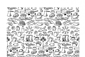 手绘食物线描稿