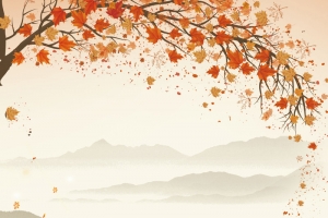 简约创意二十四节气秋分秋天背景
