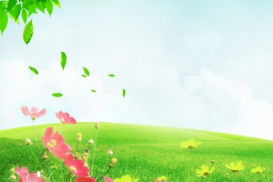 春季上新卡通绿色海报banner背景
