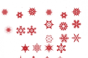 红色雪花元素免扣