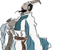节日手绘人物屈原
