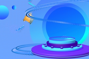 双十一大促蓝色渐变C4D风banner