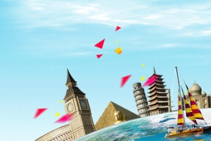 全球旅游著名建筑地球村banner