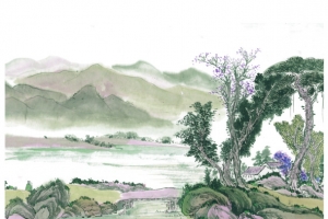 中国风山水画背景