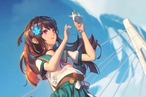 可爱单车少女 手机拍照 4k手机壁纸竖屏动漫