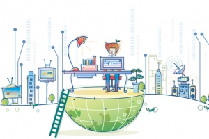 科技手绘白色banner