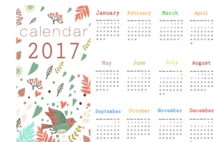 复古图案2017年日历