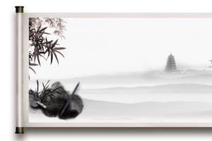 淡雅中国风水墨手绘banner