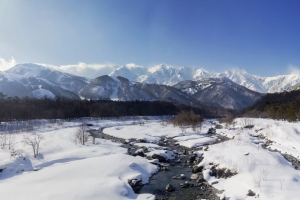 山脉 雪 冬天 溪流 风景 4k壁纸 3840x2160