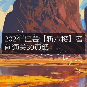 2024注会考试斩六将30页纸，考前通关必备